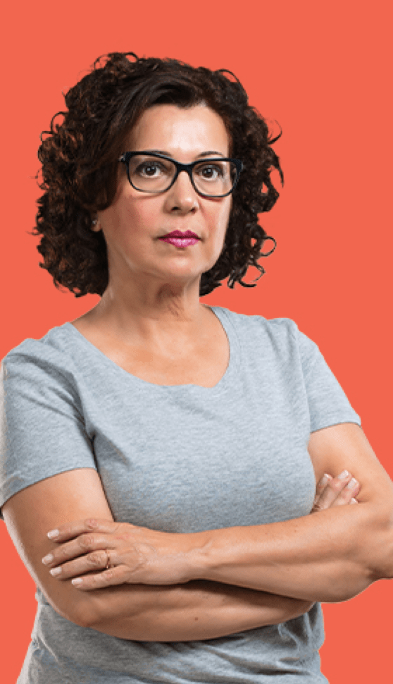 Woman standing with crossed arms representing patients with Idiopathic non-specific interstitial pneumonia